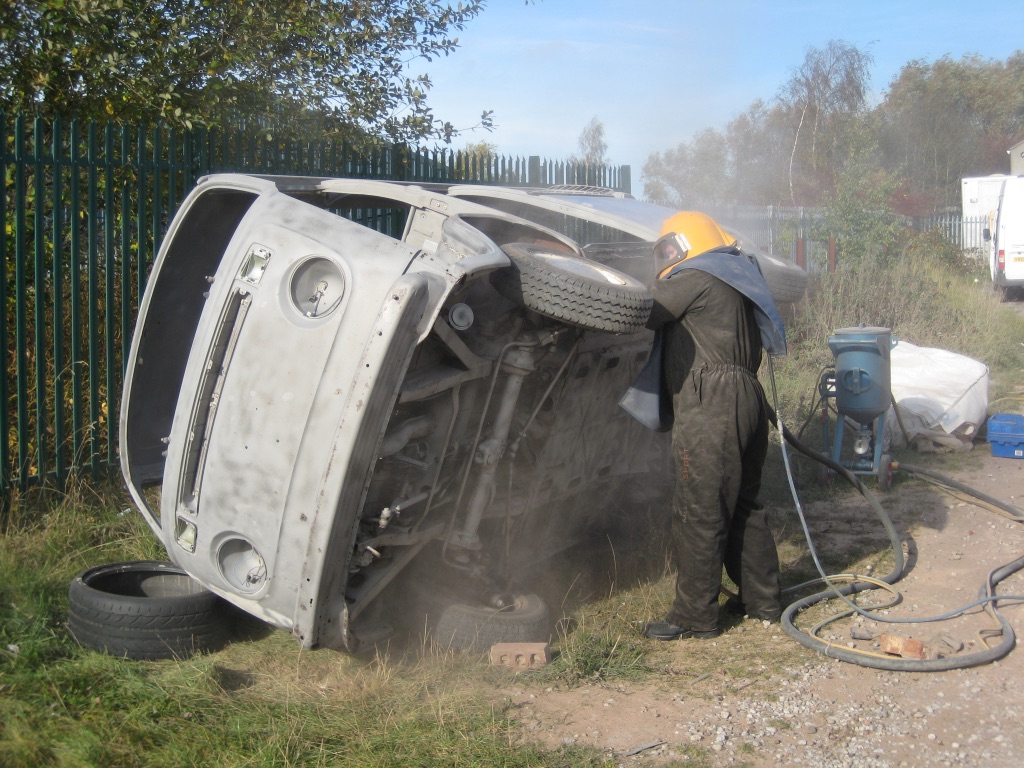Blastcleaning VW ready for full refurb